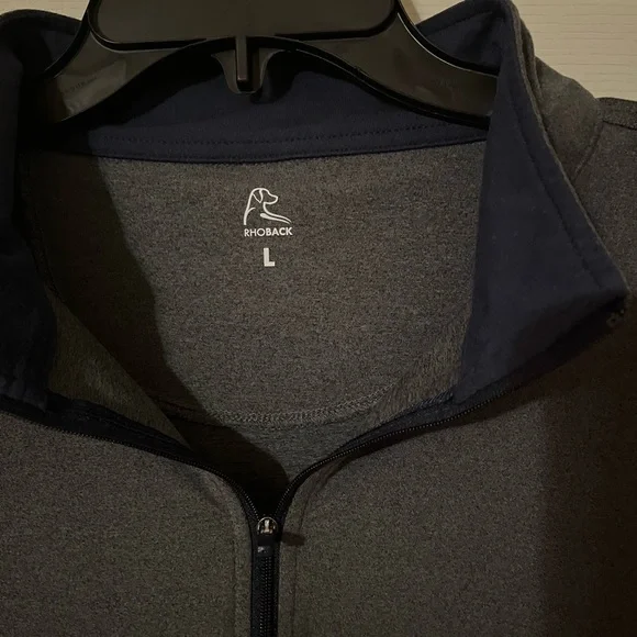 Rhoback Performance Heathered Mason Gray Quarter Zip Pullover - Picture 10 of 13